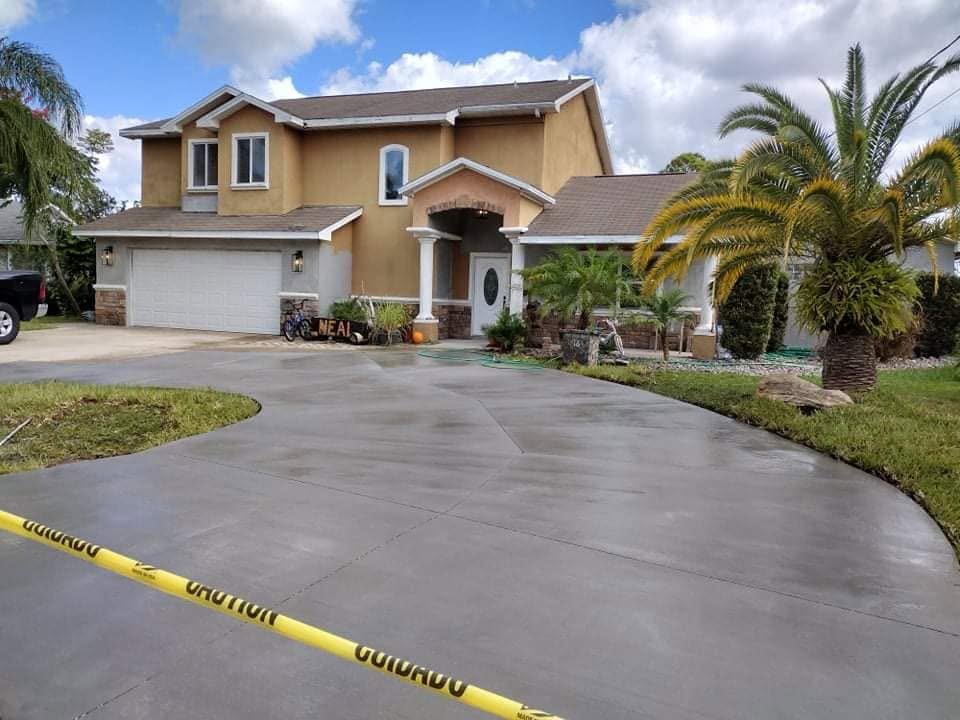 Completed curved driveway at a Palm Coast home